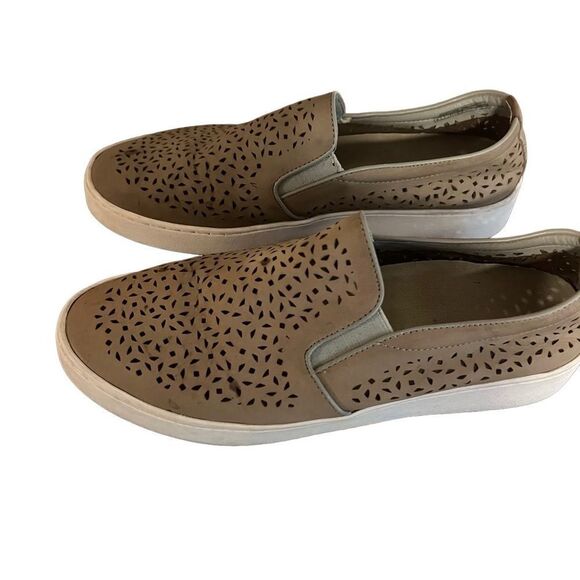 Vionic Shoes - Vionic Midi Perf Tan Suede Slip On Shoes. Size 9. Good Used Condition!
